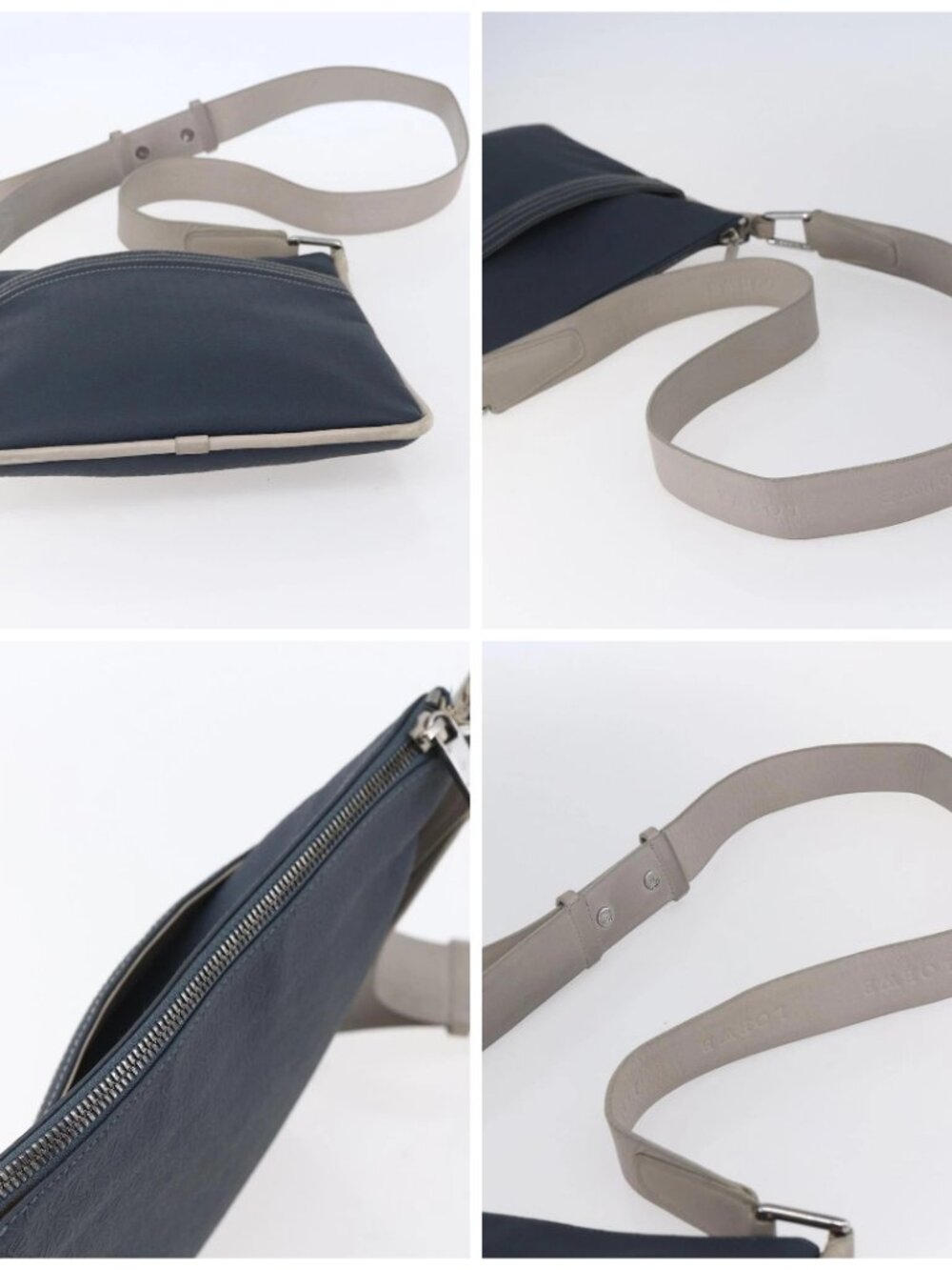 LOEWE anagram Shoulder Bag PVC Navy Silve - Picture 16 of 16